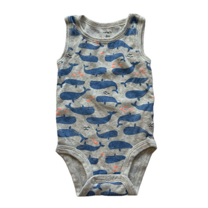 10/20$ Carter's baby whale print tank top sleeveless bodysuit/onesie size 3M